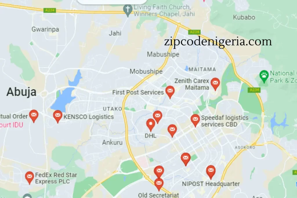 Abuja State Postal Office google map